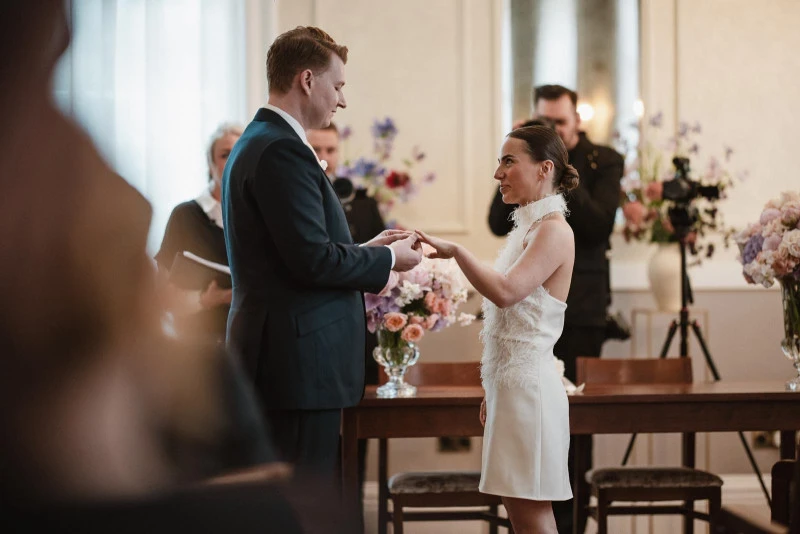 Couple celebrating engagement